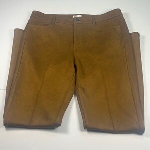 J. Jill Brown Soft Microfiber Faux Suede Ankle Pants Sz 12 Tall